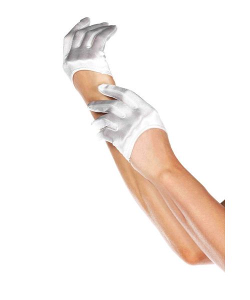 Рукавички сексуальні One Size Mini Cropped Satin Gloves від Leg Avenue