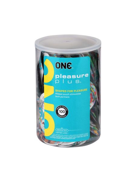 Банка презервативів ONE Pleasure Plus, 100 шт