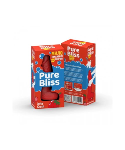 Мило у формі пеніса Pure Bliss Juicy Crush з ароматом ягід, червоне, 18 см