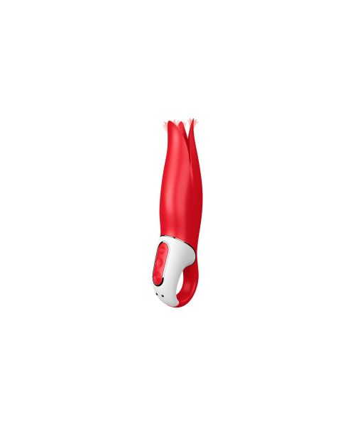 Вібратор у формі Квітки з м'якими пелюстками Satisfyer Vibes Power Flower, червоний