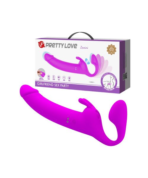 Вібрострапон безременний Pretty Love Zanini жіночий, з кліторальною пульсацією, 28.3 х 4 см